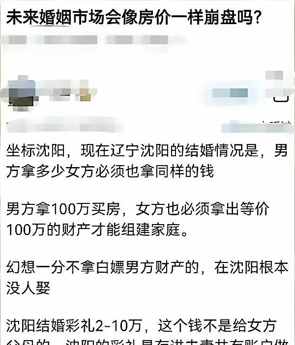 未来婚恋，无彩礼，双方父母共同出钱给小两口。
