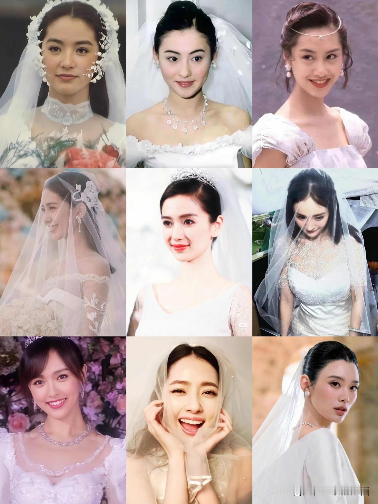 这9位女明星的婚纱造型里，我觉得张柏芝的最好看，没有之一。她看起来比年轻时的林青