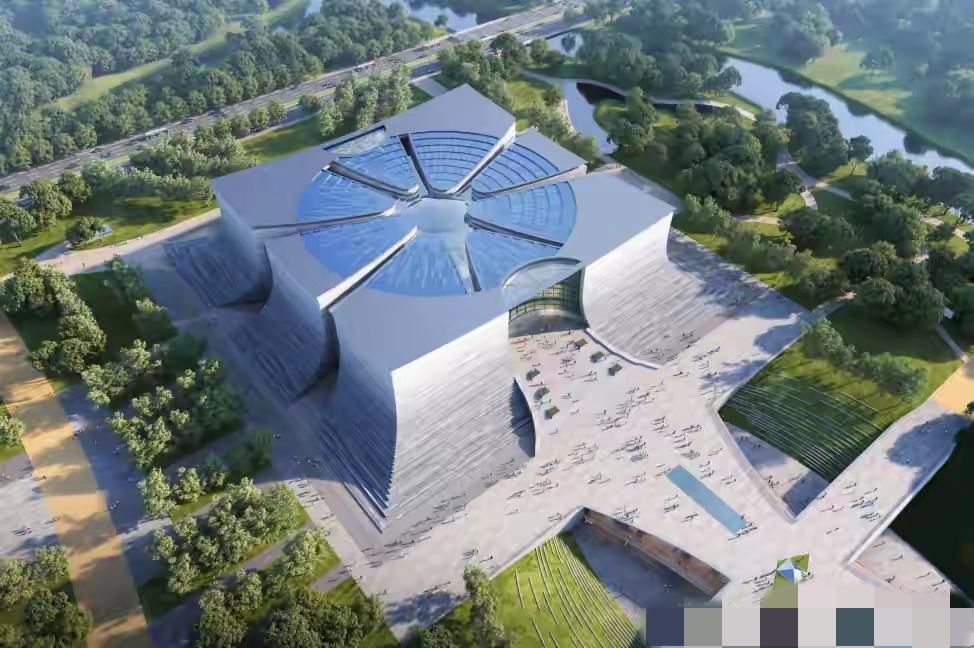 济南地标性建筑-济南博物馆新馆“涌泉石”。建成后济南博物馆可以拆掉了。济南