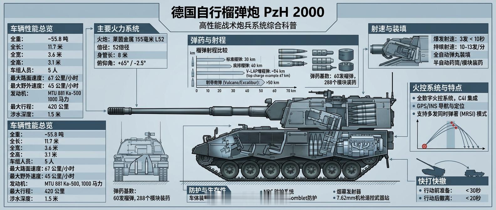 9秒3发、40公里外精确“拆楼”——德国PzH 2000，火炮界的“重...