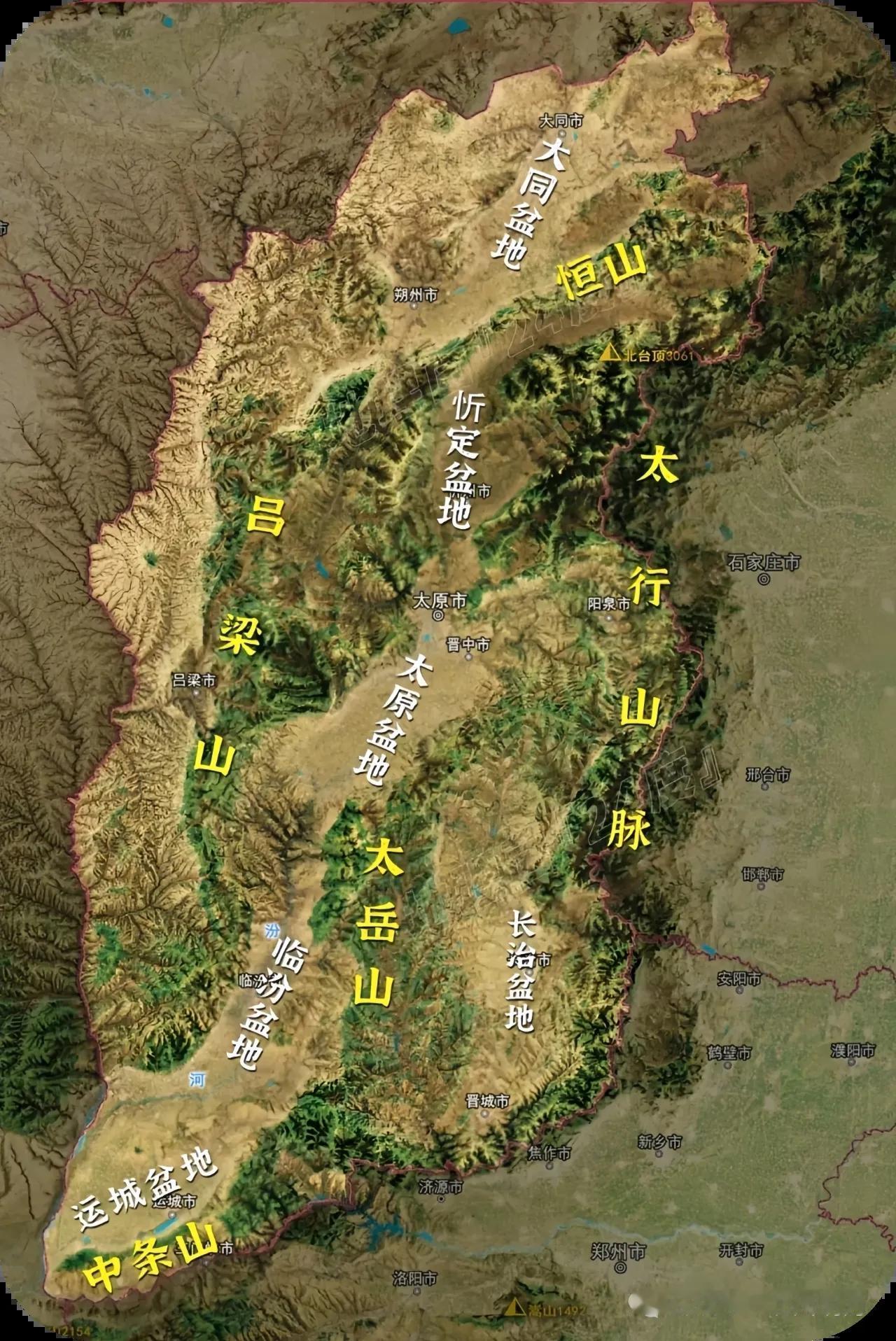 山西的地形像个扎紧了口子的大布袋，里面又被山峦切割成若干小隔间，大同、上党、忻定