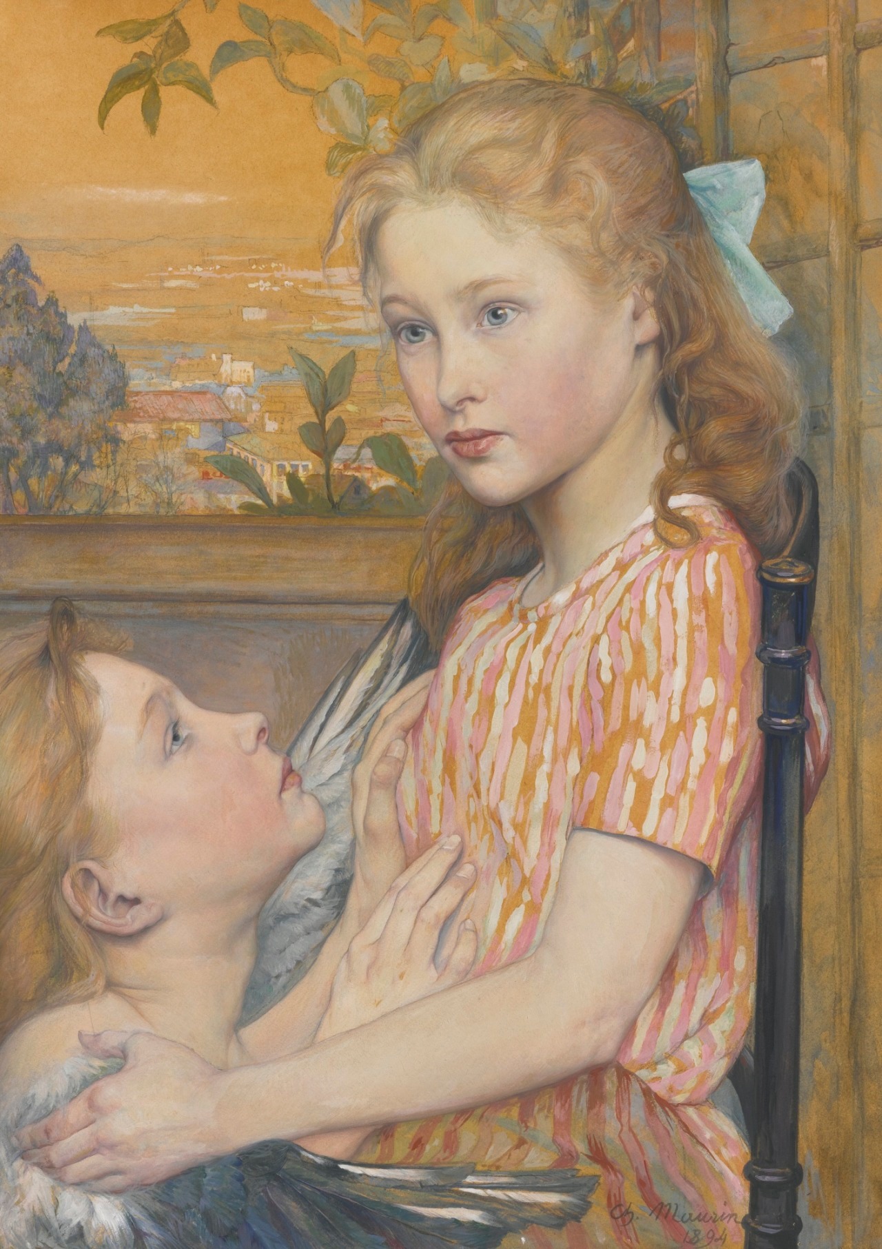 她的守护天使，1894年，法国画家CharlesMaurin
