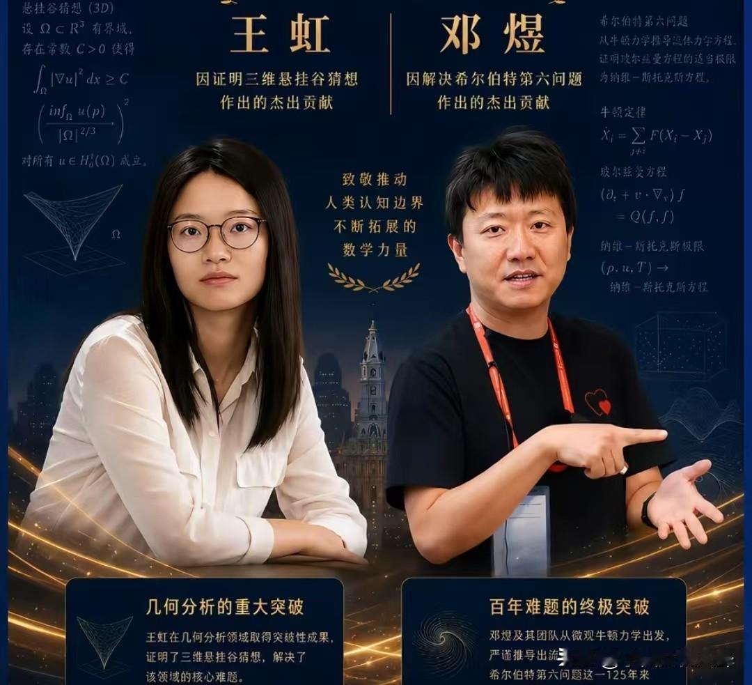 如果王虹和邓煜获得尔菲兹奖她们将收获3样财富1、就是奖金，菲尔兹奖获会有1