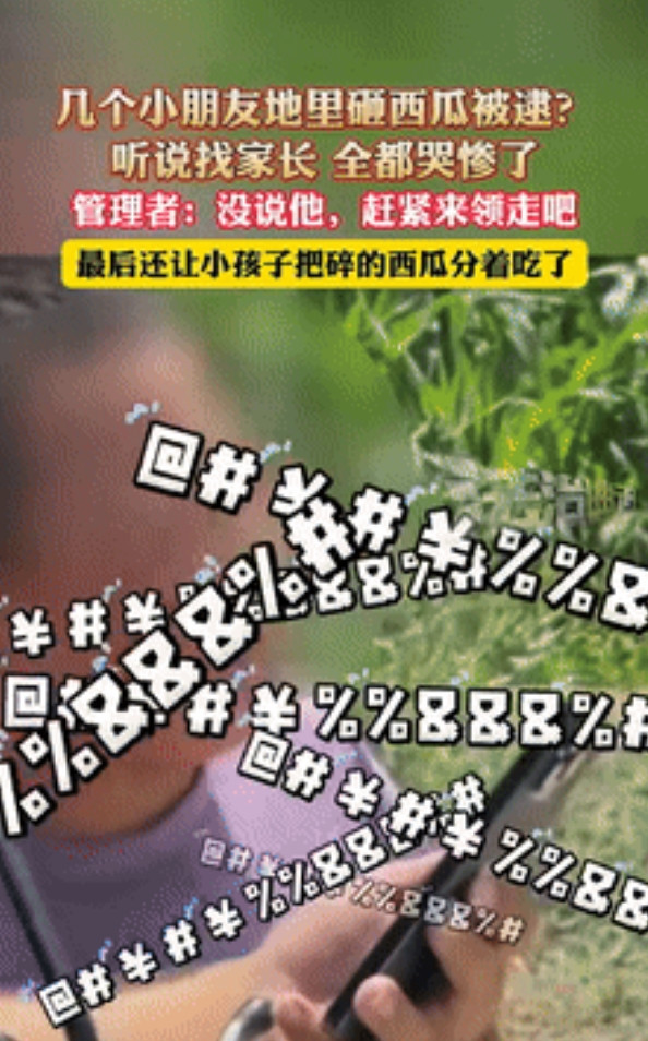 “笑麻了！”浙江，几个小孩哥瓜田砸西瓜被逮到，一听瓜主要叫家长吓得嗷嗷哭！不料，