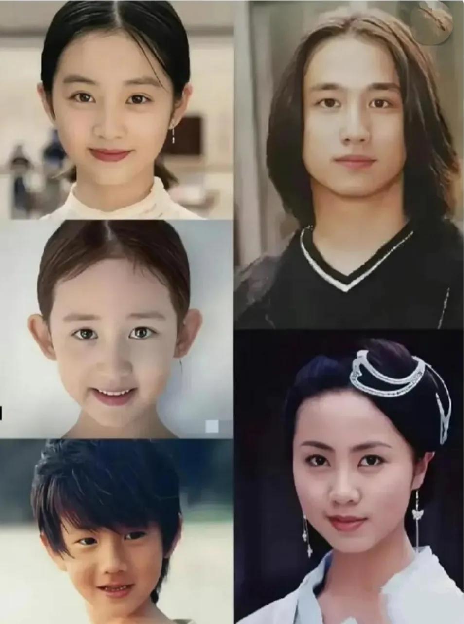 黄老师家三个孩子真漂亮！两个女儿明眸皓齿，都是美人啊小儿子也很帅气跟