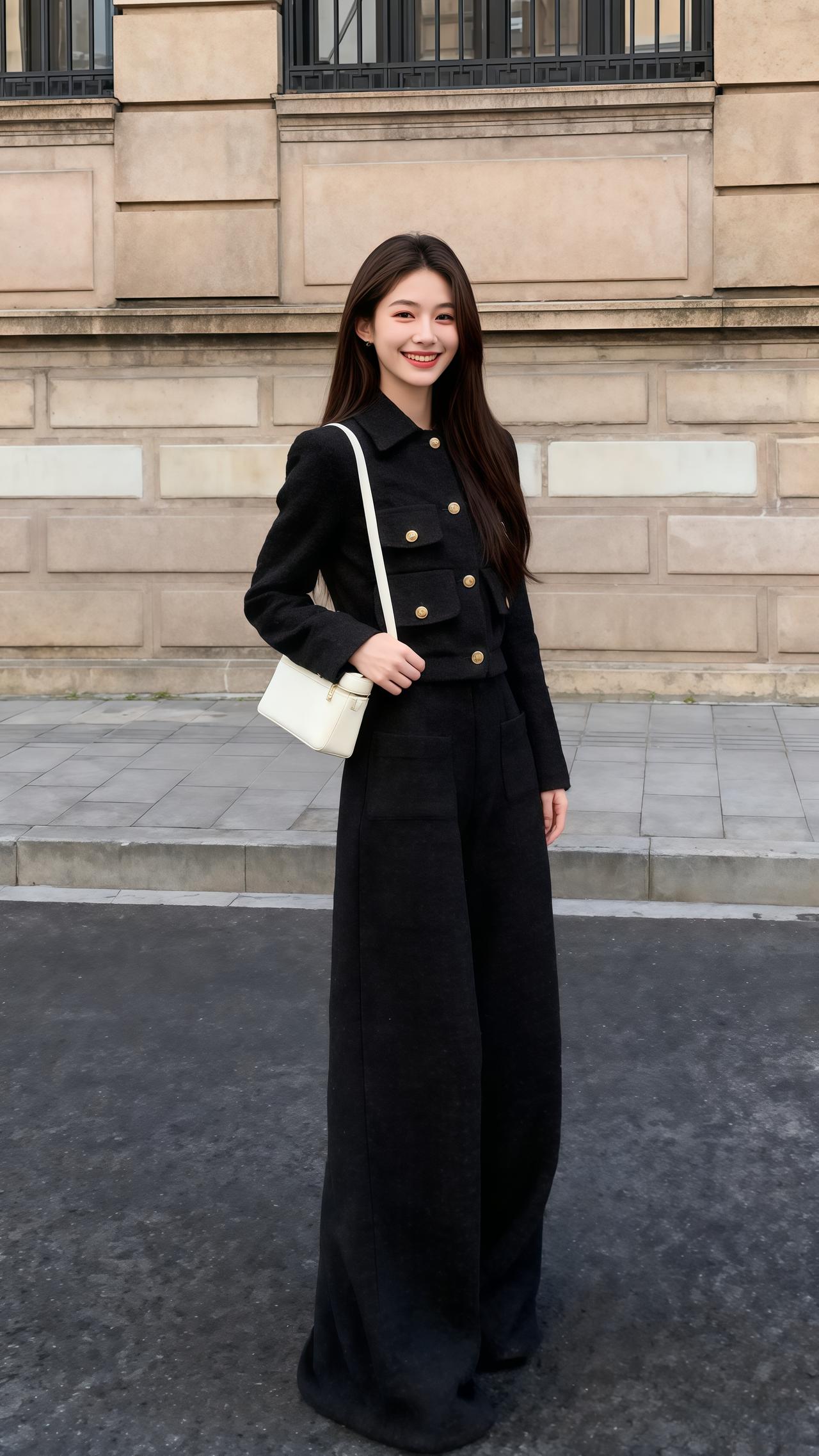 每日搭配分享👗时尚穿搭穿着得体是一种生活态黑色气质衣服套装韩系穿搭o