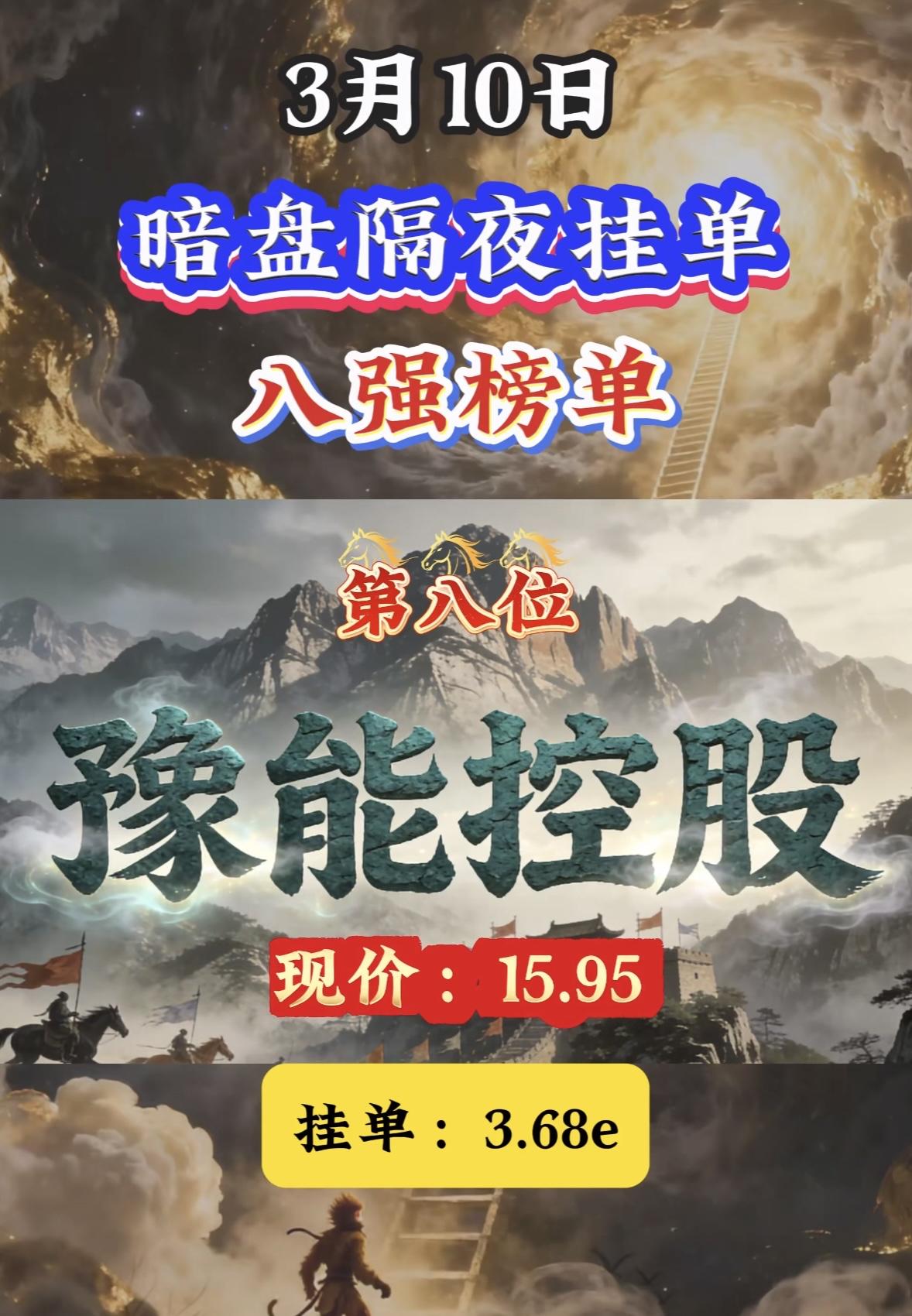 3月10日暗盘隔夜挂单前八名揭晓顺钠股份进榜第二位，现价16.37。豫能控