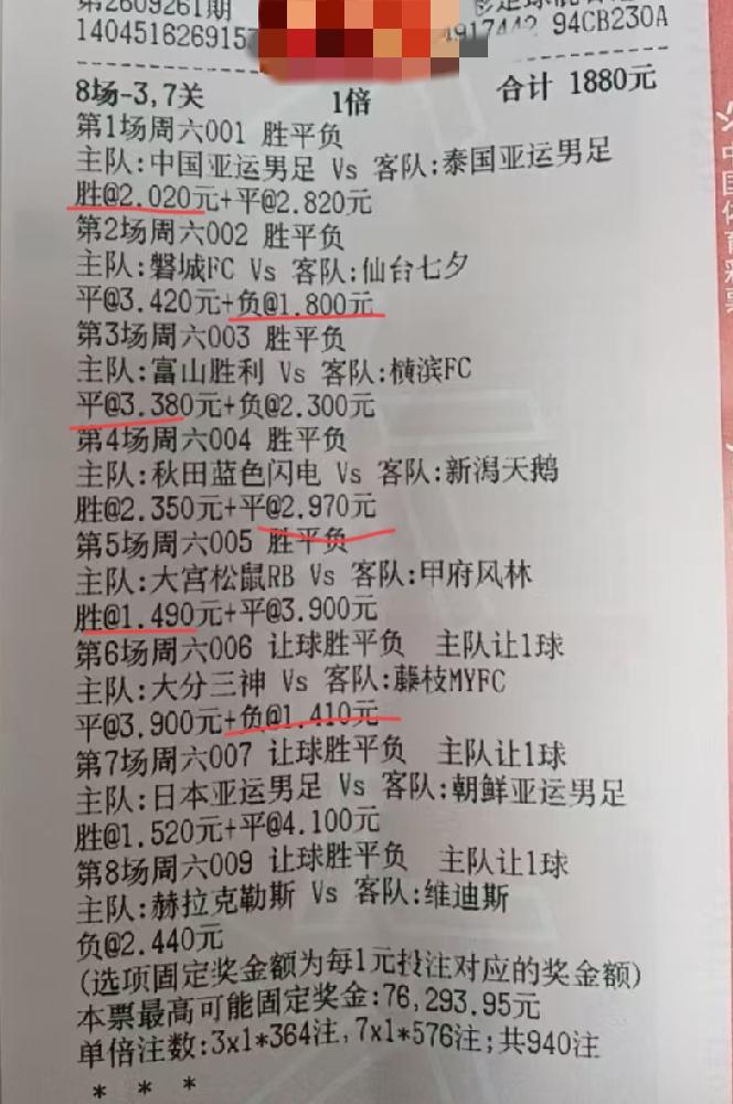 这张彩票最后是亏还是赚，就看最后一场了，目前已经中了900左右吧，还亏一半的钱！