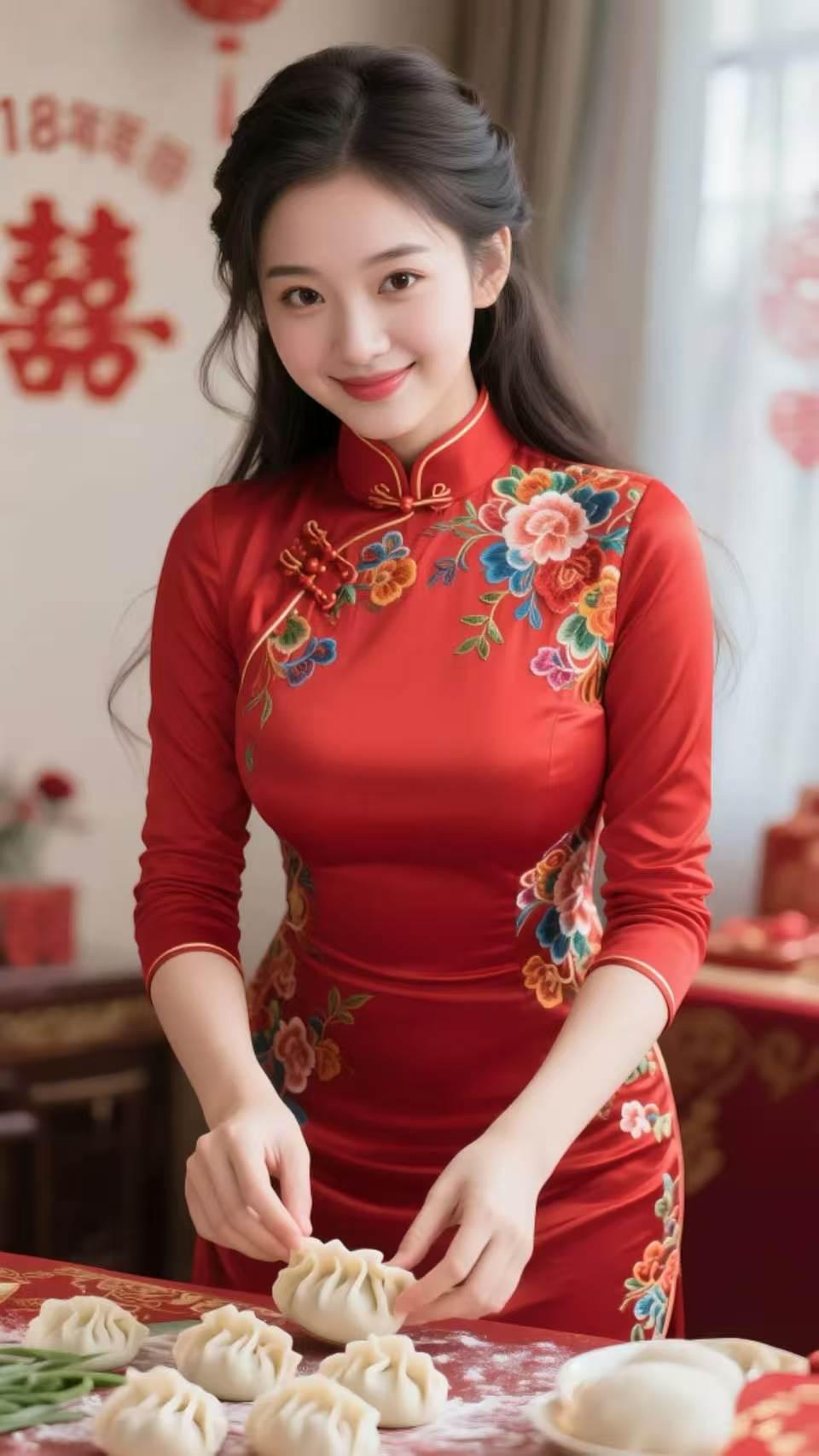 清江引·品味旗袍之美旗袍韵流倾国貌，跨纪风姿妙。藏露线含情，质艺工呈巧，