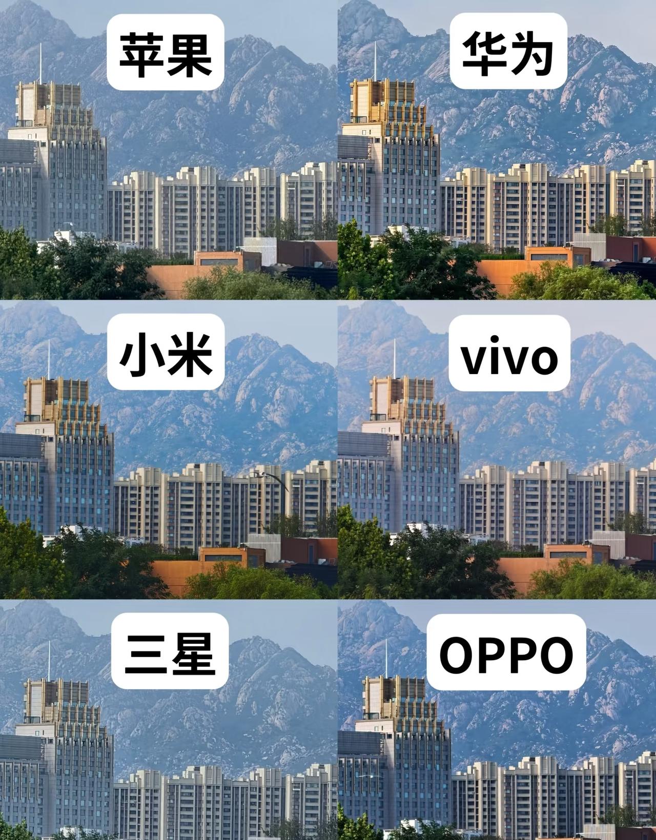 清晰度差异：华为＞OPPO＞vivo＞小米＞三星＞苹果你最喜欢哪款手机呢？