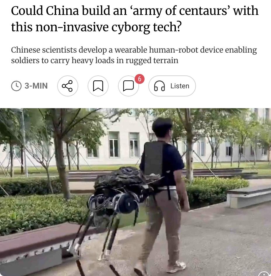 外媒：中国科学家研发出一种可穿戴人机混合装置