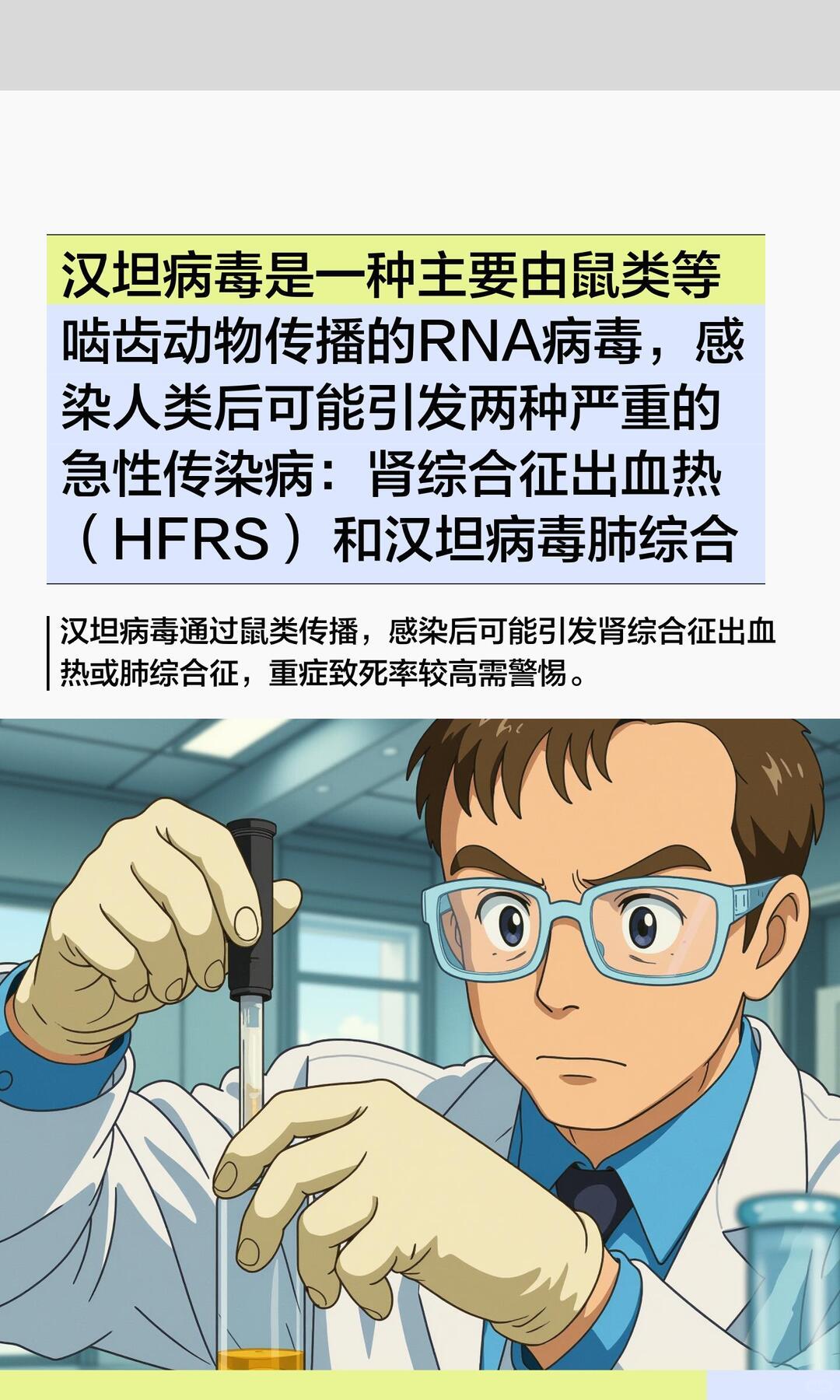 汉坦病毒极简速记版一、基础属性布尼亚病毒科，鼠类携带RNA病毒，无