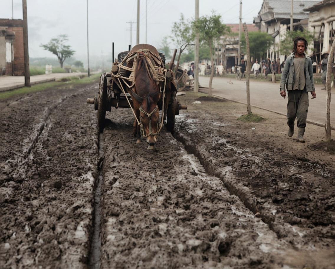 清末，彼时京城的城内街道，大多依旧是毫无硬化的原始黄土土路，没有石板铺路，更没有