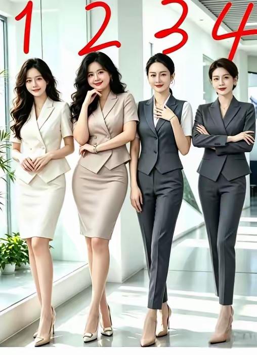 你发现没？4号这位美女比这三位好看，像领导气场十足。