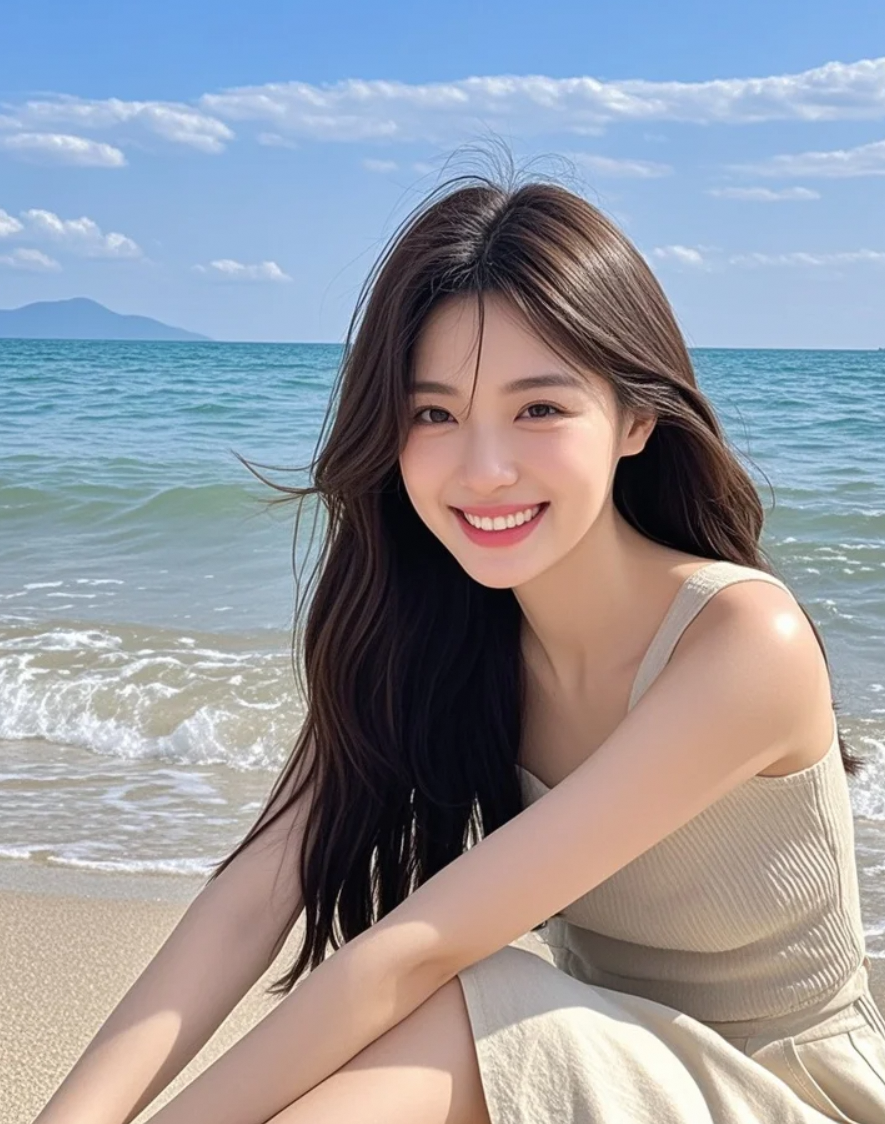 海浪轻拍沙滩，我在晒我的夏天