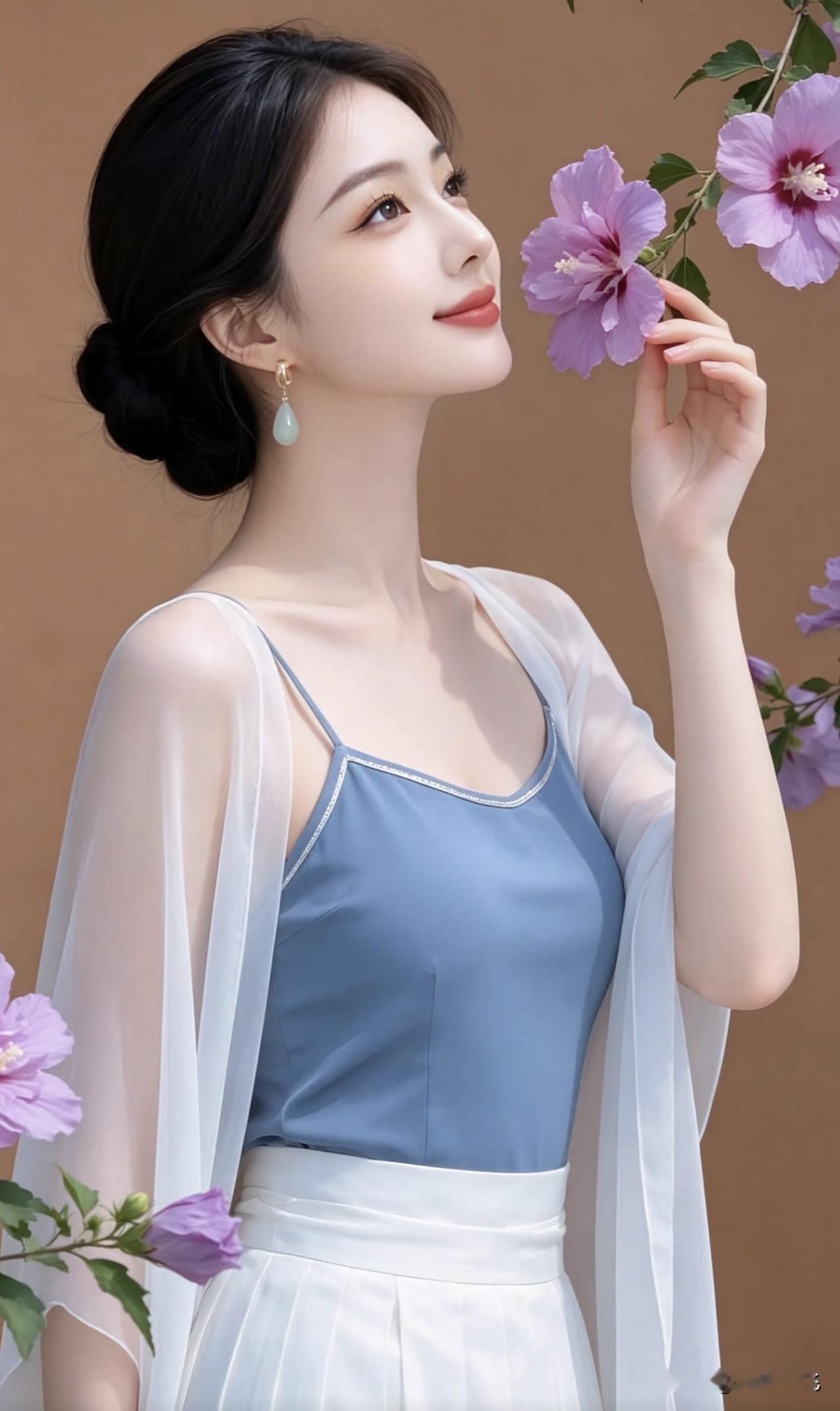 温柔如水，花间仙子绿裙花间美的像仙子玫瑰花海仙子美的像仙子玫瑰花海仙子
