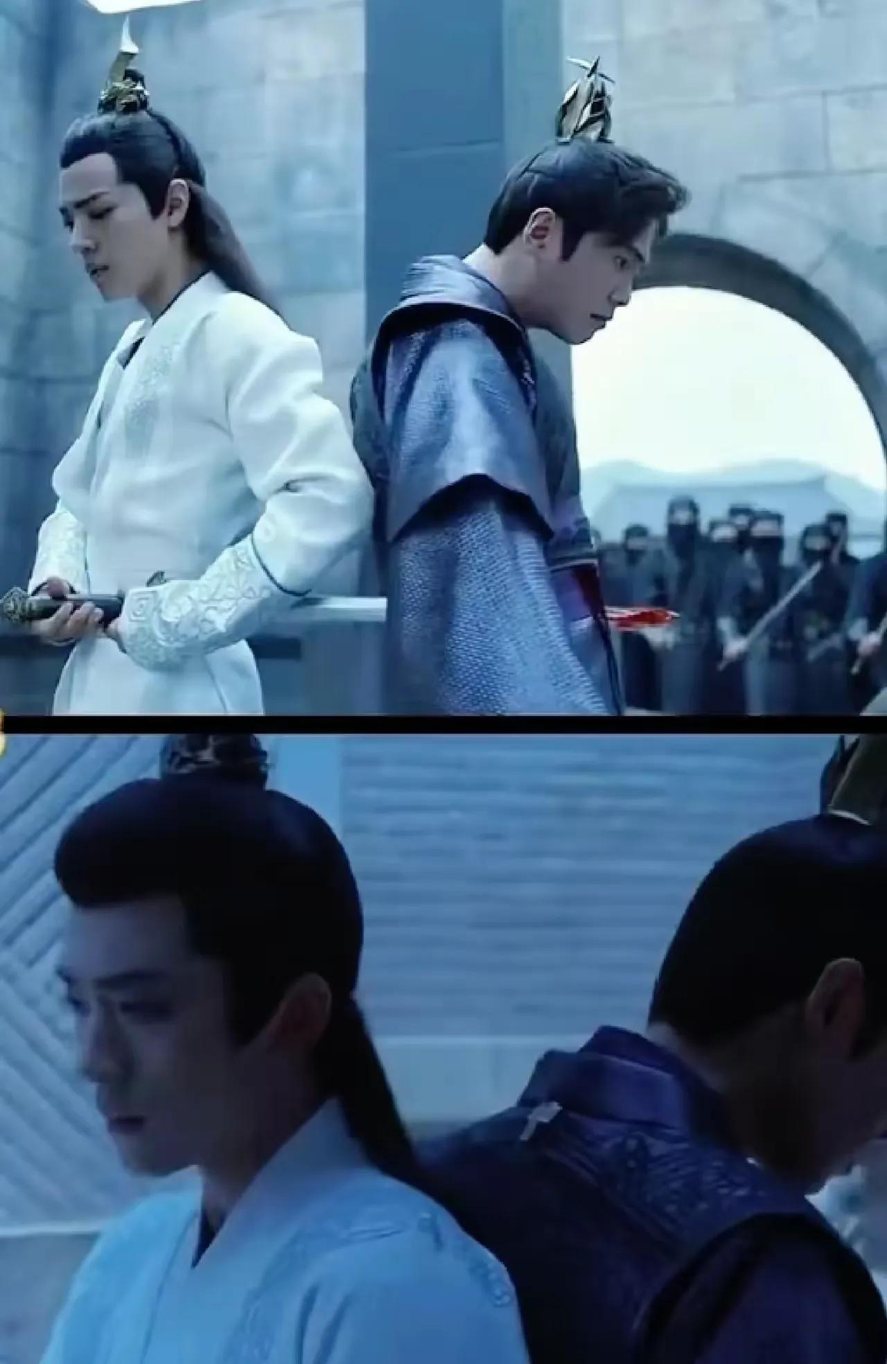 肖战哪怕是当时让了妆，远远一看也是个清冷的公子哥。现在这位，导演还特地给了大特写
