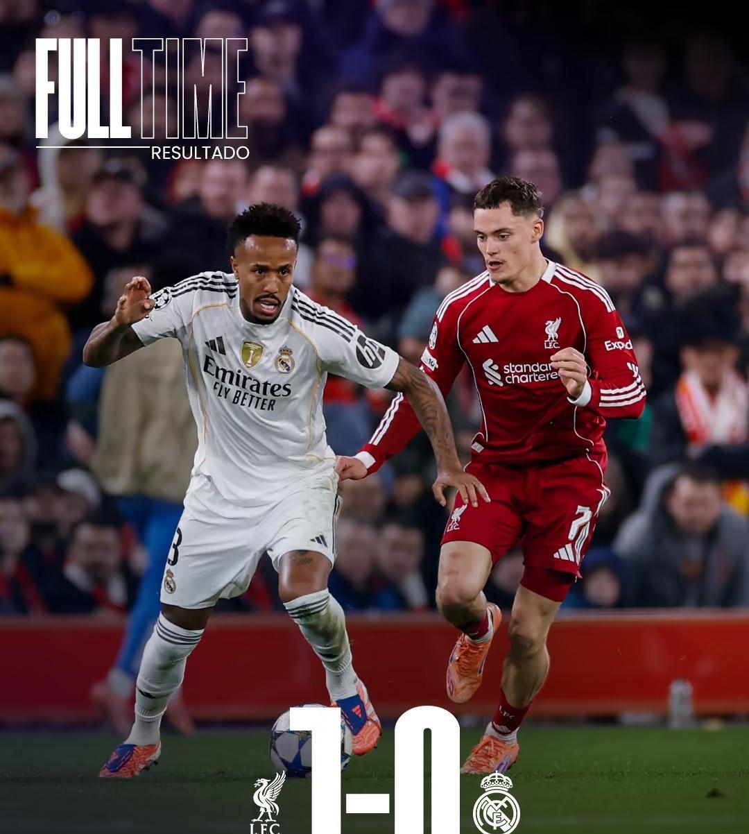 皇马0-1利物浦，1人超神，4人表现堪称灾难，输球是好事！库尔图瓦：皇马被射正