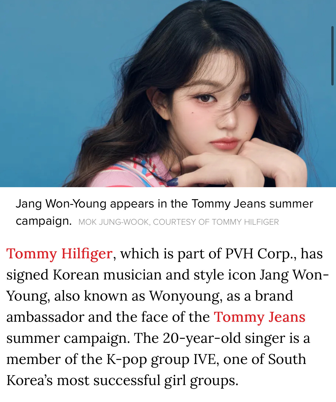 张元英×TommyHilfigerBrandAmbassador自T
