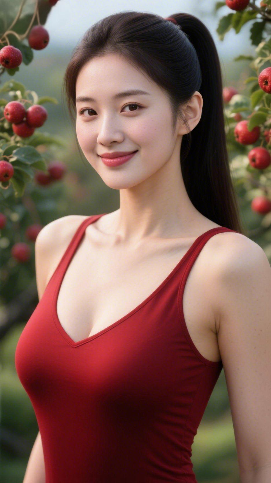 郊野果林晴景晓日初开郊野晴，遥山淡抹入云轻清风漫拂林峦翠，暖煦轻笼草木荣