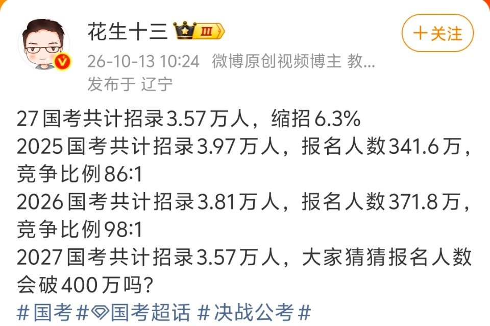 国考又又又缩招了，有的专业0岗​​​