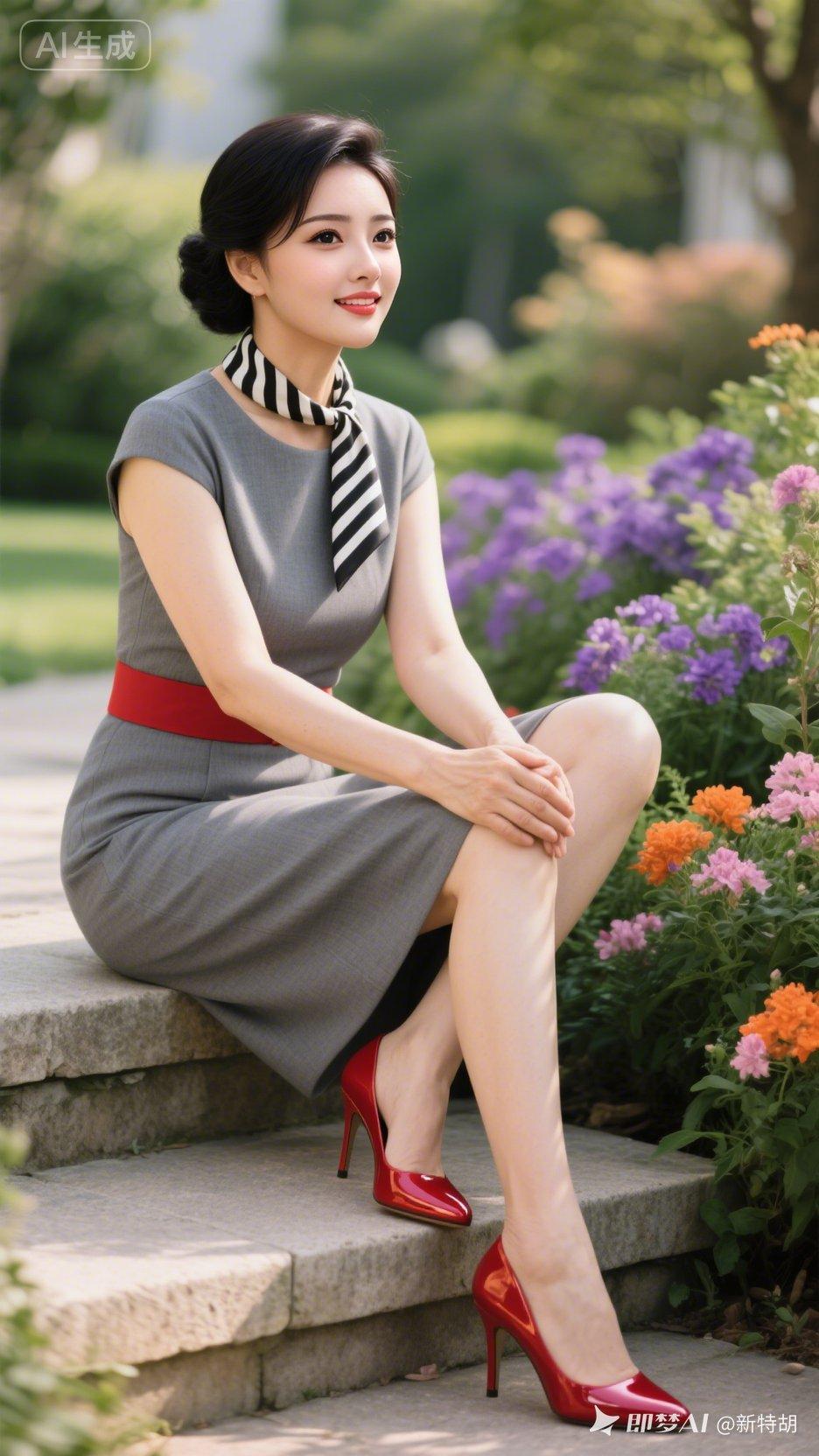 优雅气质，红鞋惊艳，都市女性风范