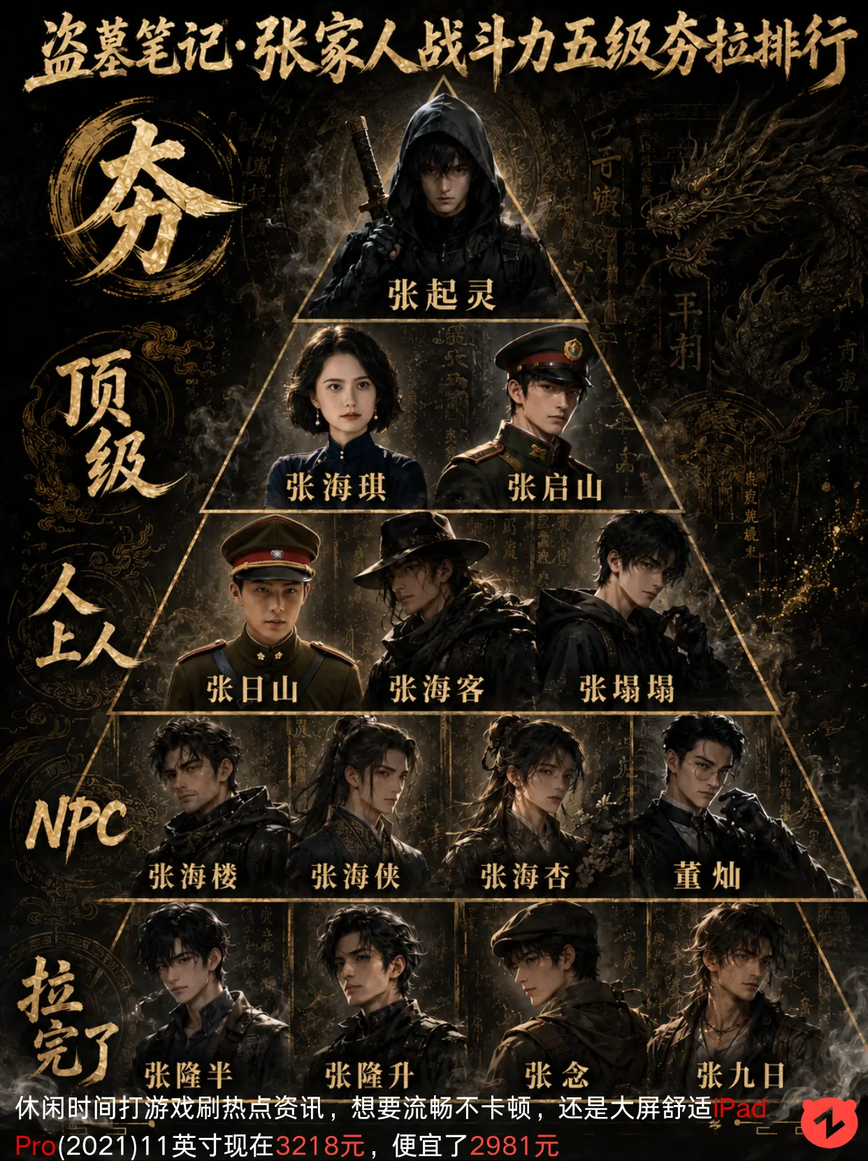 盗墓笔记张家人战斗力排行。