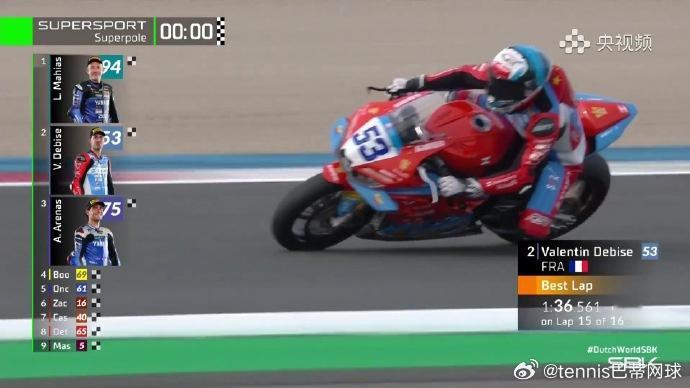 张雪机车杆位赛第2名世界超级摩托车锦标赛荷兰站SSP超级杆位赛，张雪车队53号车