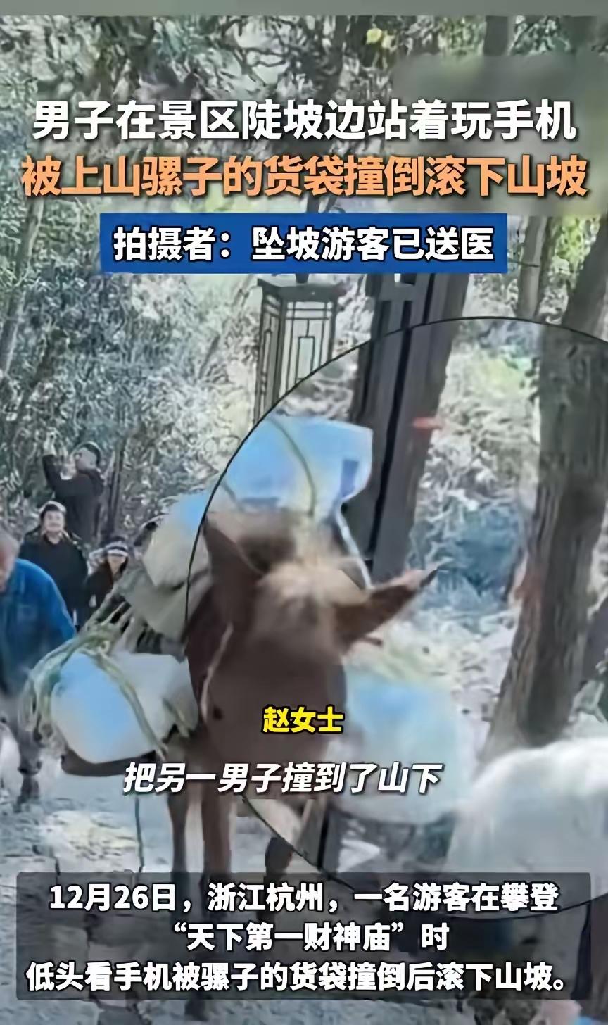 登山祈福变惊魂现场！谁能想到逛个财神庙，还能摊上这离谱倒霉事？有个男子登山