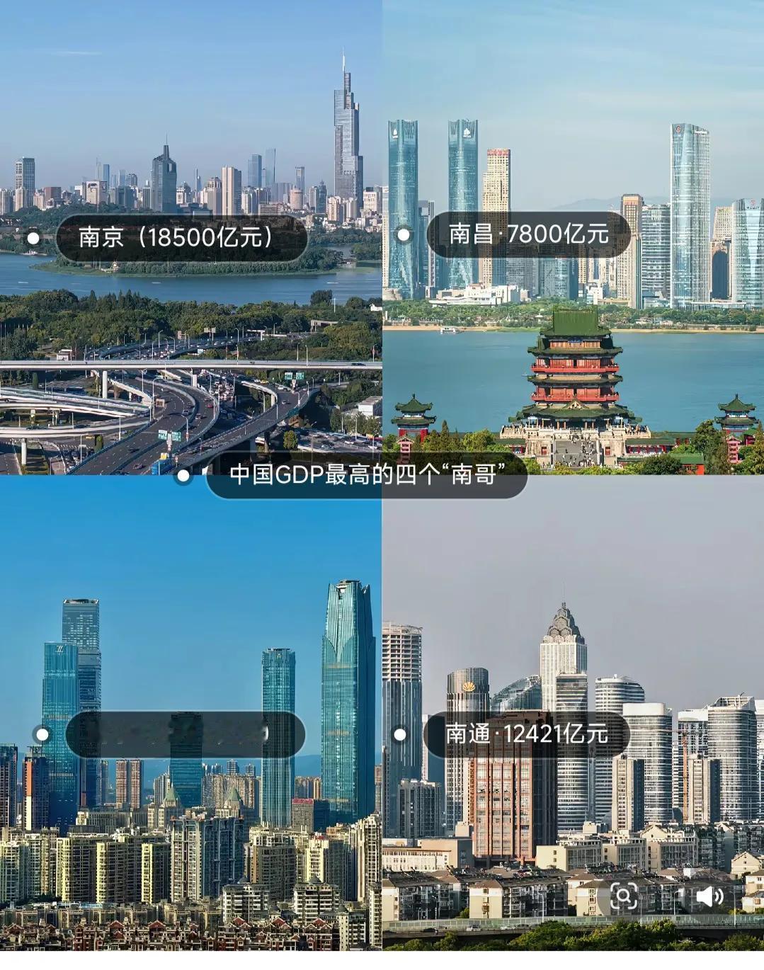 现在网上最火的中国四大南哥。南京GDP1.8万亿，江苏省会。南昌GDP7