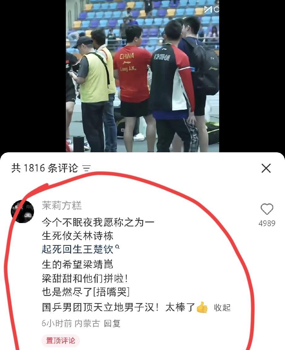 这条对昨晚半决赛的评论太精辟了，简直可以封神，生死攸关林诗栋，起死回生王楚