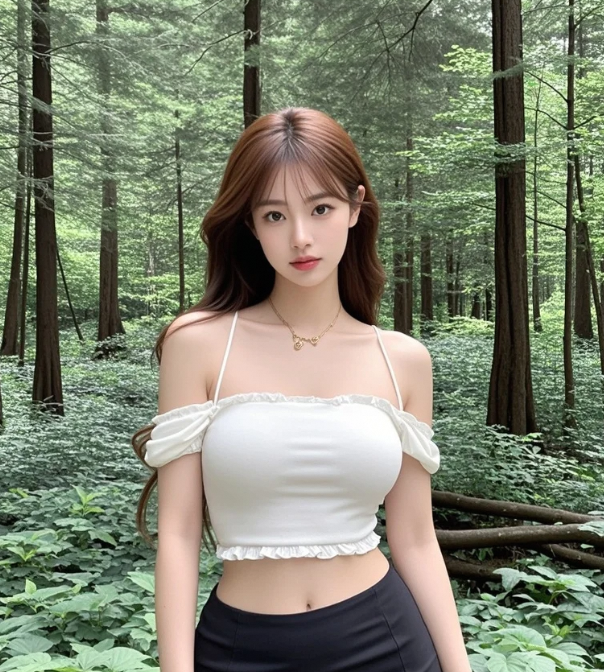 绿意织就的梦幻之境，她以温柔姿态诠释森林的静谧之美