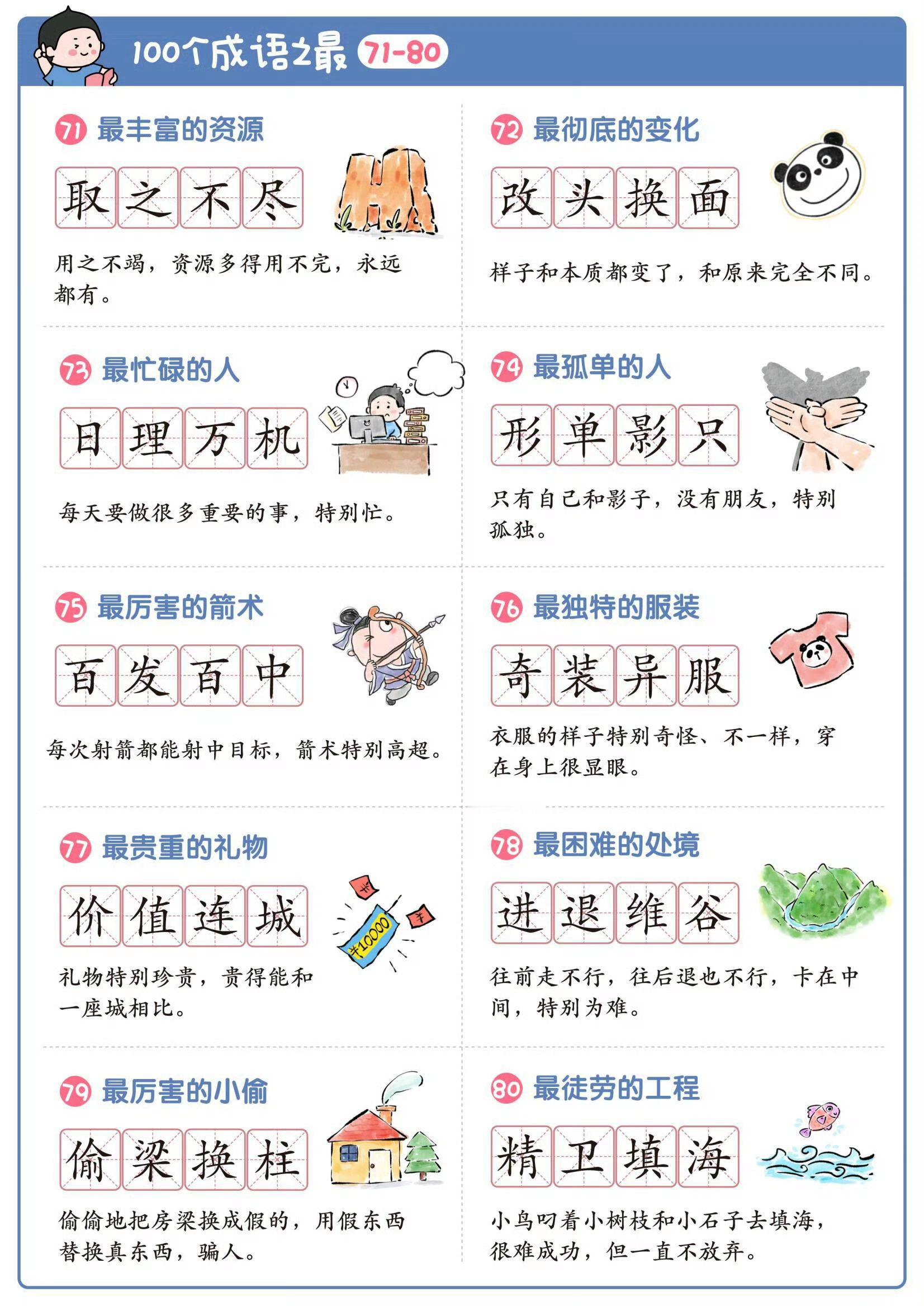 100个成语之最～看谁还记不住​​​