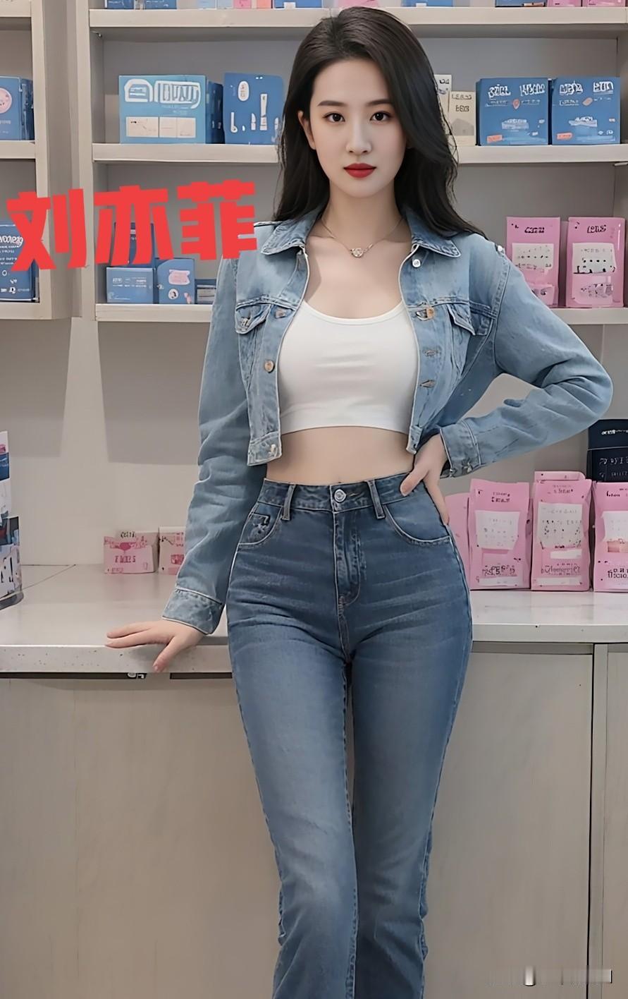 刘亦菲牛仔套装气质优雅美的不可方物女明星气质女明星