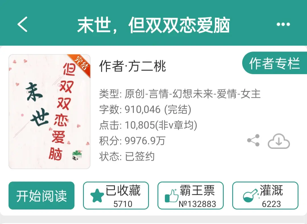 诶，这个末世甜甜嘟。其实我一般不看那种女主的金手指，还让男朋友知道的这...