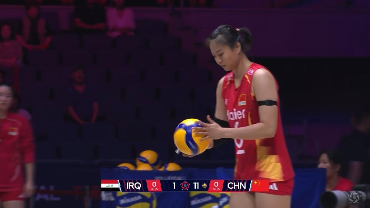 亚锦赛小组赛：中国女排首秀3-0横扫伊拉克女排迎开门红本场比赛，中国女排庄宇