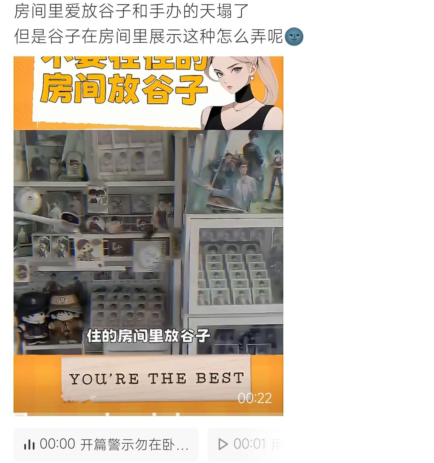 房间里爱放谷子和手办的天塌了谷圈人难题来袭，卧室存放谷子手办存隐患，众多爱好者发
