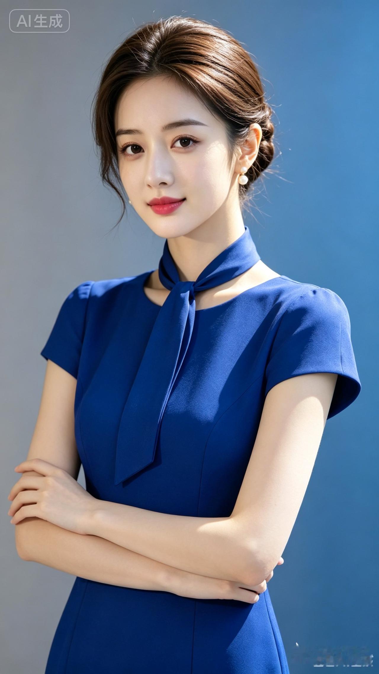 优雅蓝调，气质女神，自信满满！💙💙💙