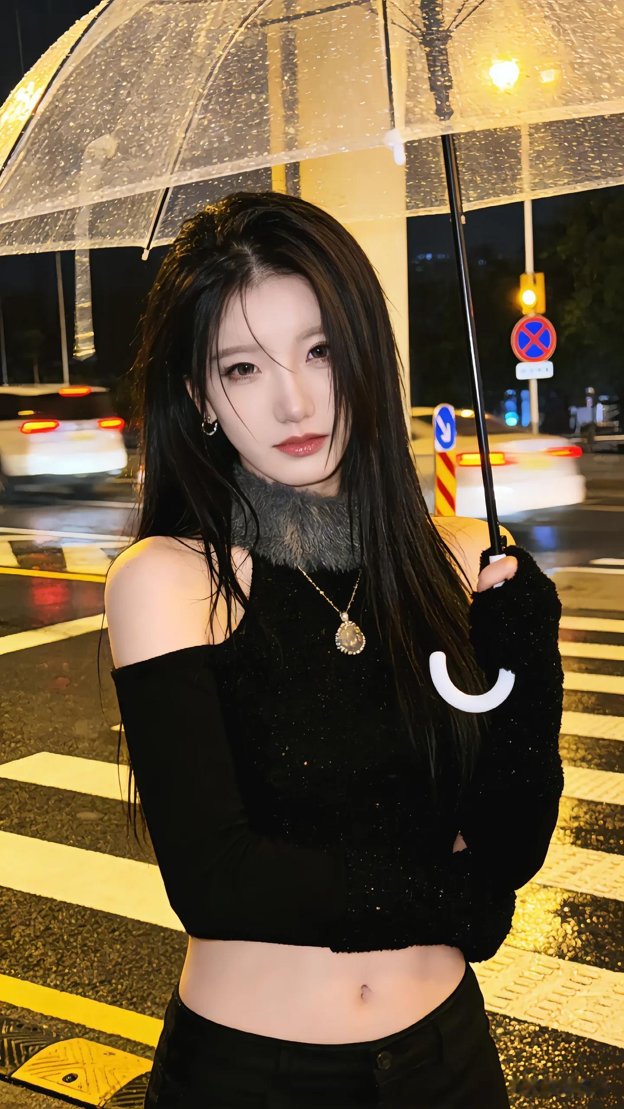 雨中行，伞下人，思君心。