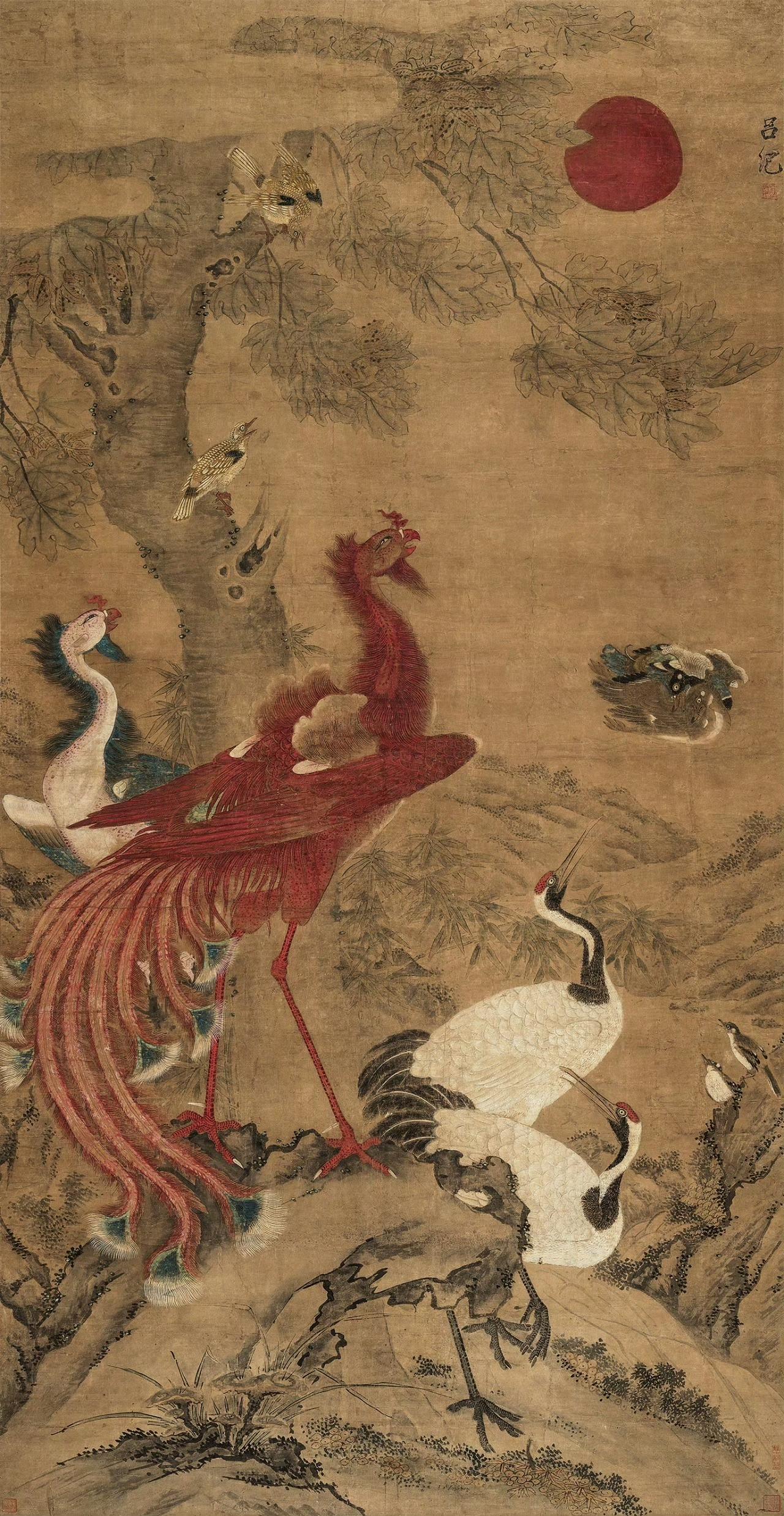 【明代宫廷花鸟巅峰：吕纪如何融合工笔与写意】同样是明代宫廷花鸟，为什么吕纪的画