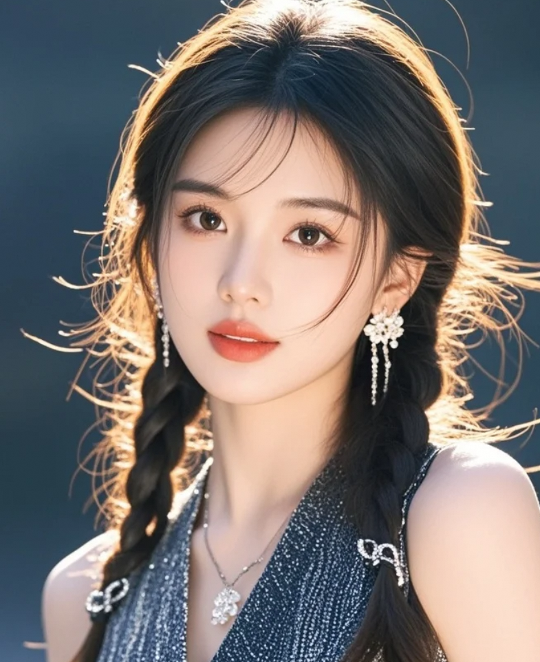 纯色背景中绽放的美丽：中国美女的高清摄影写真