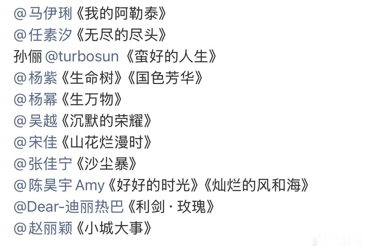 金鹰奖最佳女主角参评名单公布金鹰奖视后候选名单新鲜出炉，各大热门剧集演员悉数入围