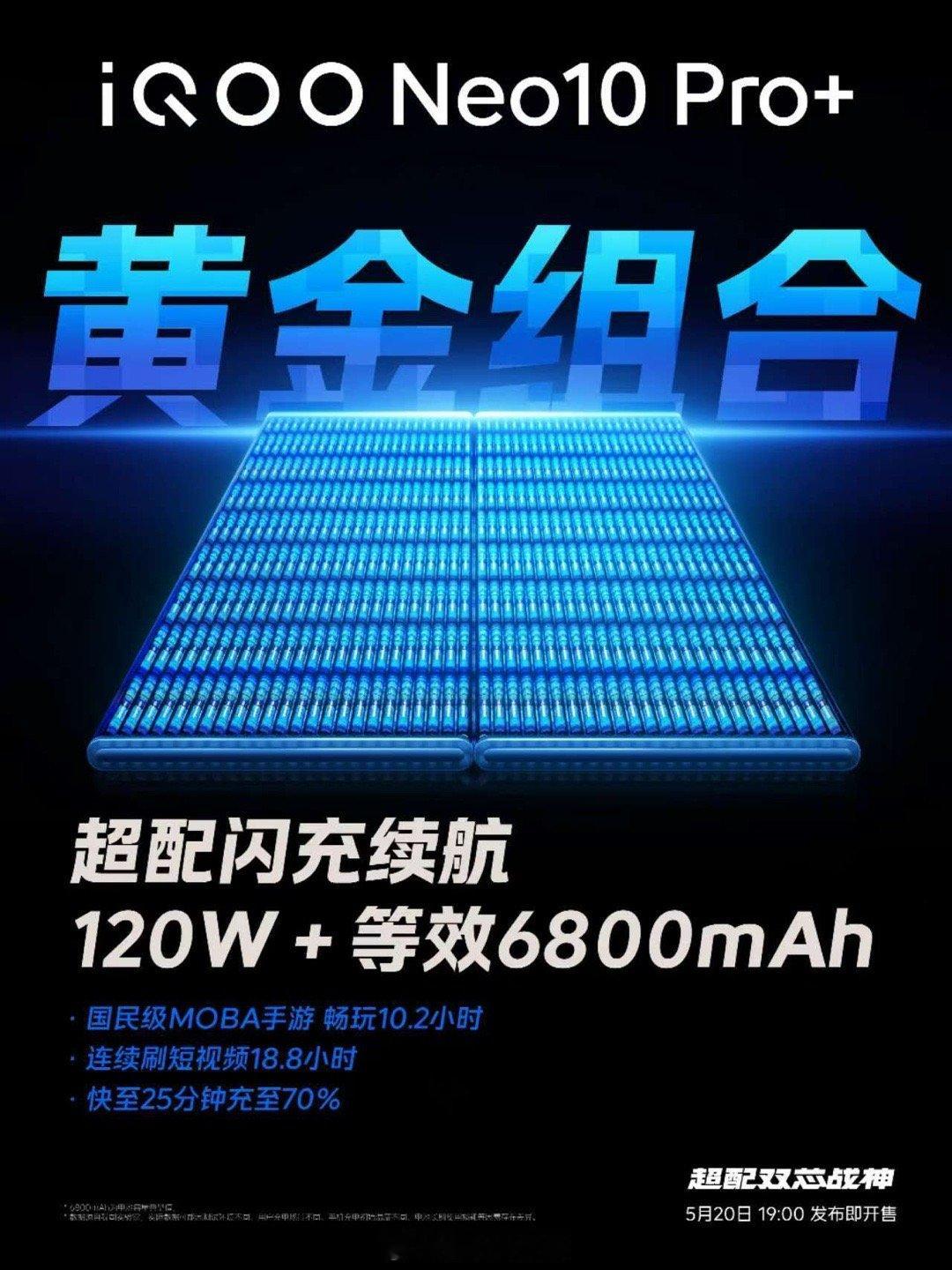iQOONeo10Pro+携120W闪充与等效6800mAh大电池的超配组