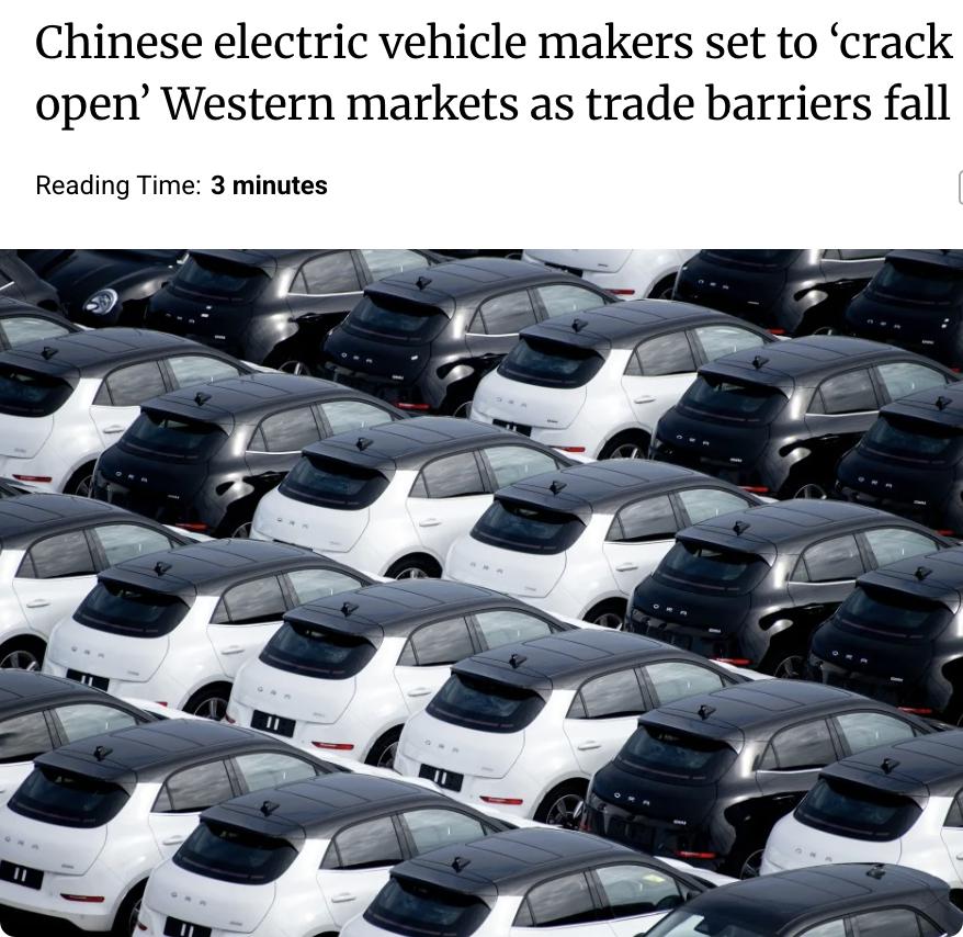 外媒：2026年对中国电动汽车制造商来说可能是突破西方市场的一年，因为越来越多的