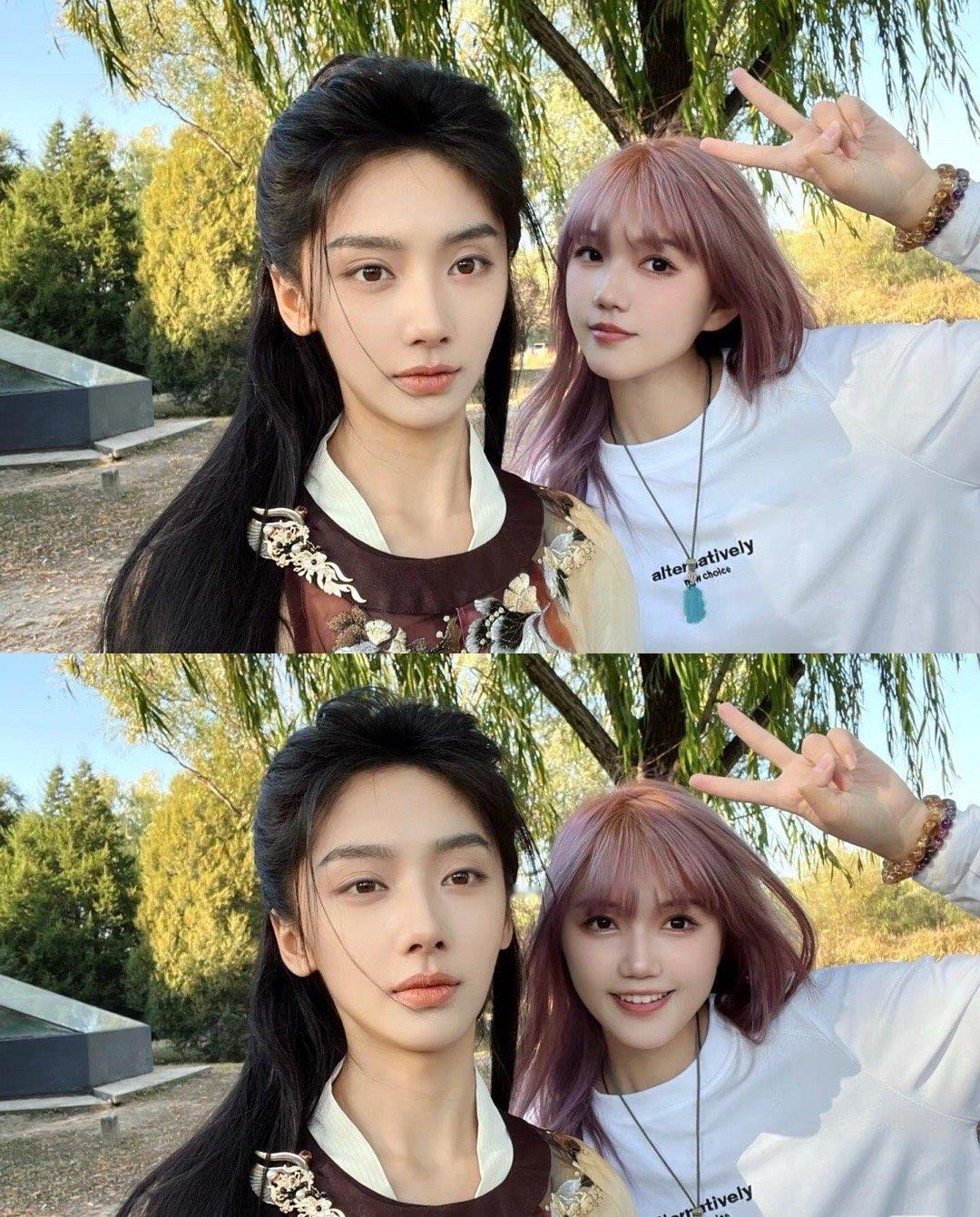 此女有和女生同框会自动变帅的buff​​​