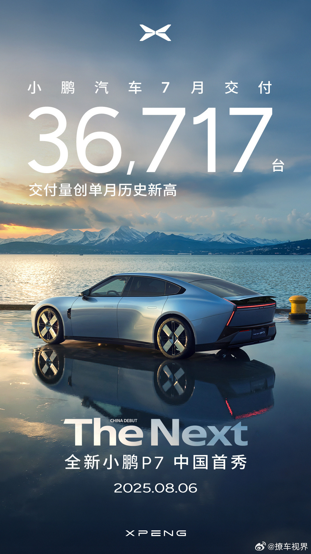 小鹏7月交付36717台创单月历史新高小鹏7月交付36717台，同比增长229