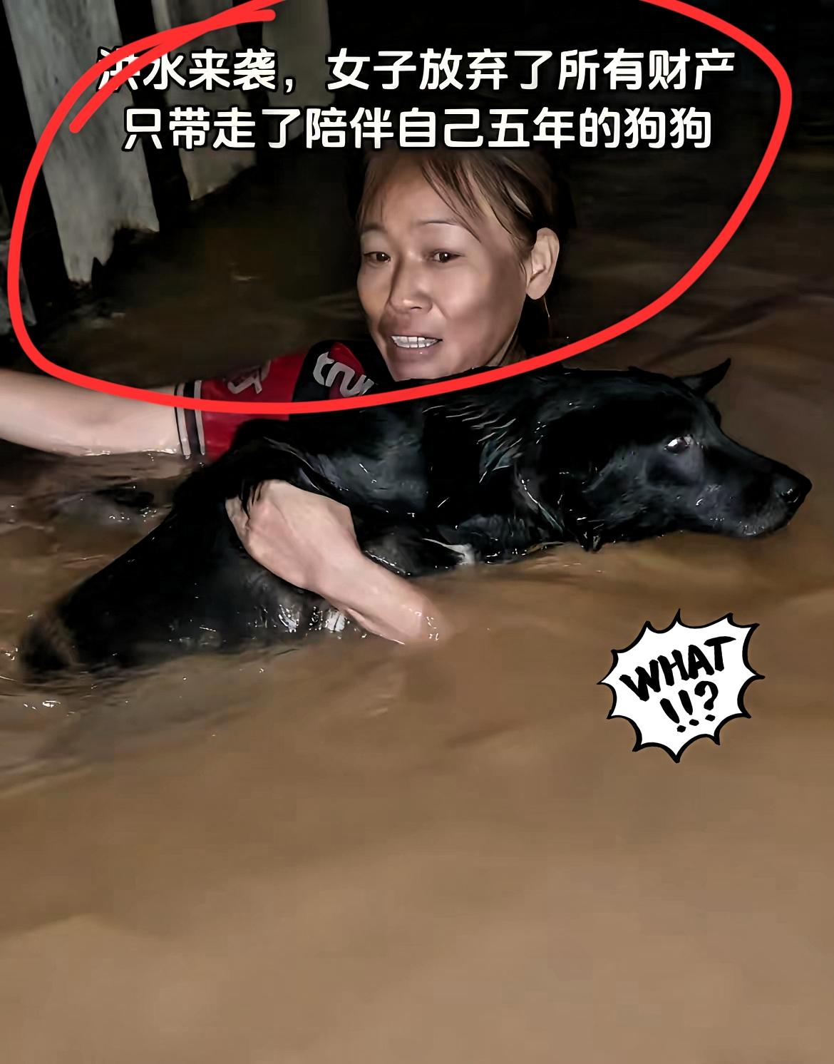 刷到洪水救援现场的一幕！眼泪一下就忍不住了！水位都漫进家门了，小姐姐啥值钱东西