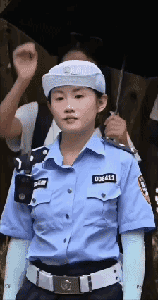 才艺展示美女交警都忍不住笑了！[捂脸哭]