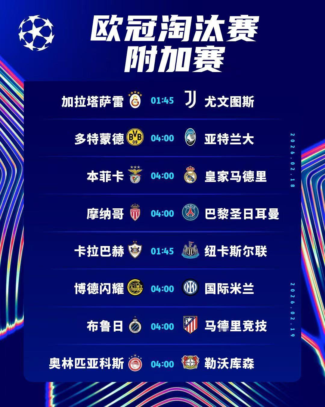 欧冠附加赛分析：昨天晚上进行的四场比赛，加拉塔萨雷、多特蒙德、皇家马德里、巴黎