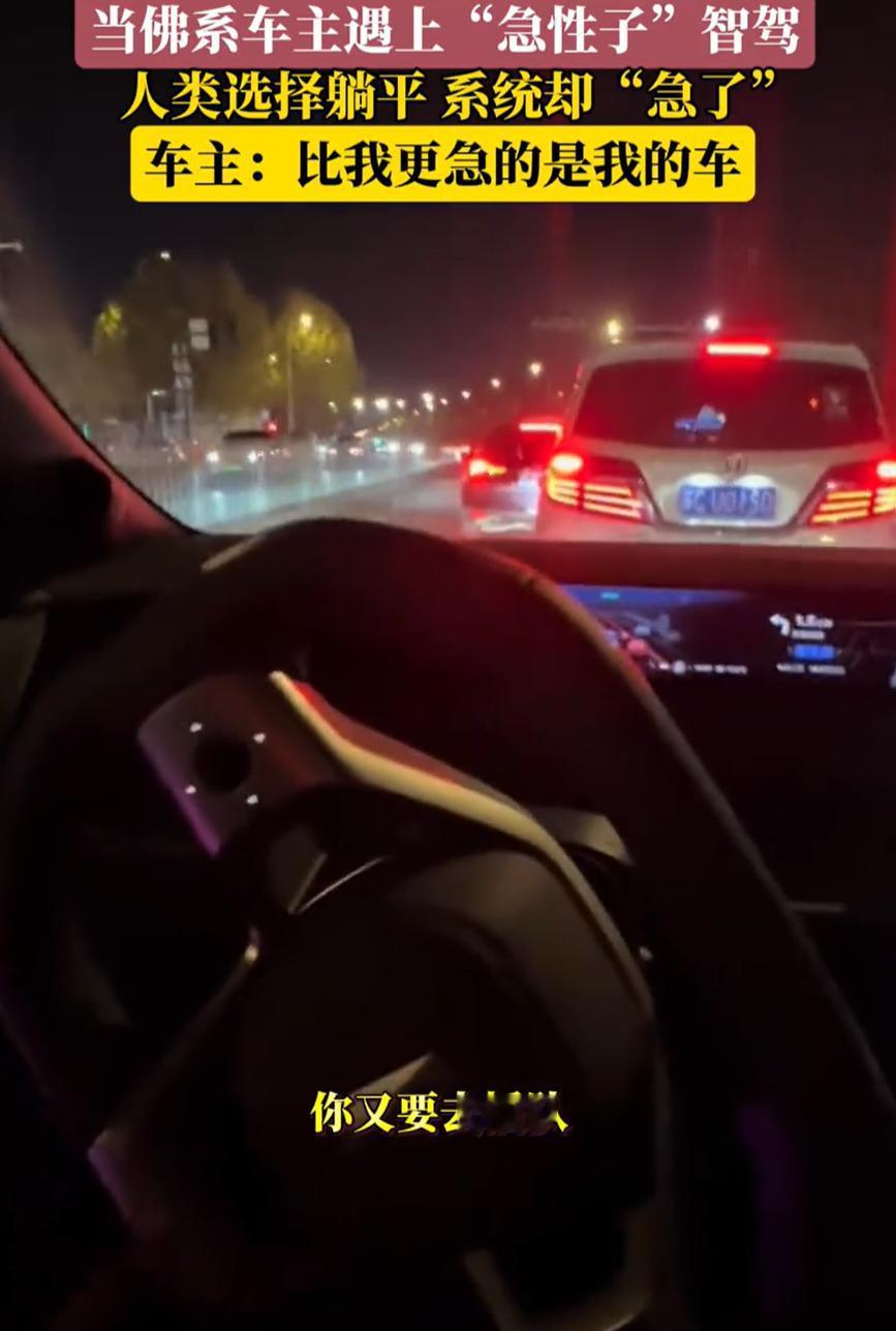 笑死了！江苏，男子晚上开车回家时把智驾打开，本想着自己放松一下，结果一路跑下来比